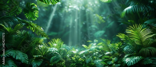 Background Tropical. Amidst the vibrant greenery, the rainforest emerges as a green oasis, with its vibrant plant life offering a refreshing and revitalizing escape from the outside world.