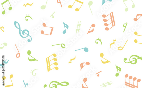 音符がおどる音楽の背景素材1