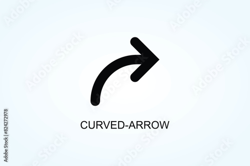 Curved Arrow Vector  Or Logo Sign Symbol Illustration