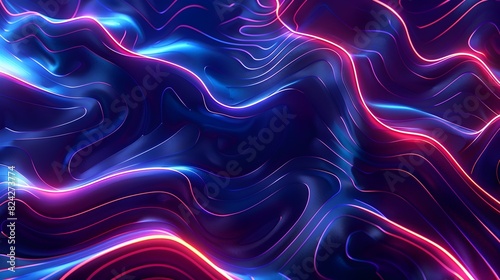 Mesmerizing Neon Waves A Dynamic Digital Art Masterpiece © Ratchadaporn