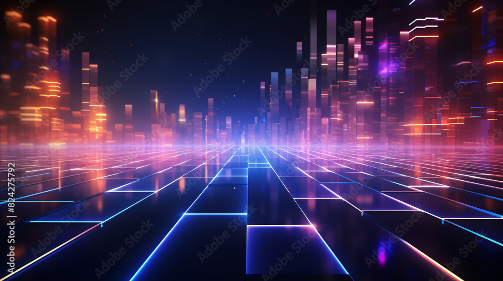 3D rendering of purple and blue abstract geometric background
3D rendering of purple and blue abstract geometric background