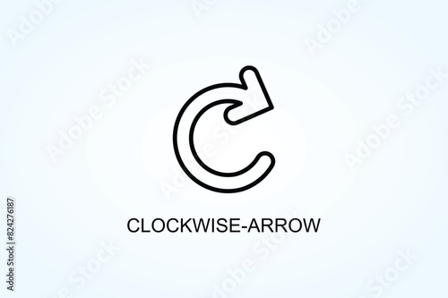 Clockwise Arrow Vector  Or Logo Sign Symbol Illustration