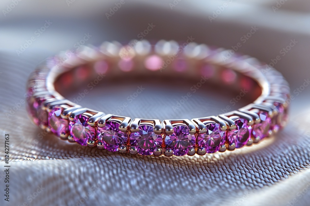 A ring with pink stones on it A ring with pink stones on it
