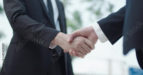 Close-up: Business Handshake with Etiquette