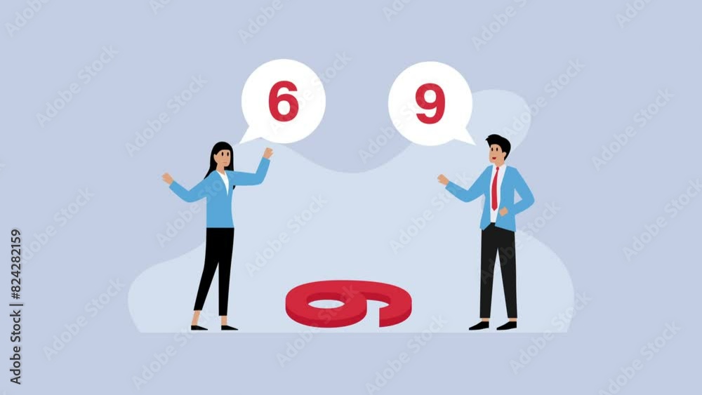 Business people having two different point of views cartoon animation Business people having two different point of views cartoon animation