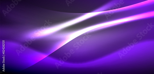 Neon-lit waves surge across background, mesmerizing dance of luminescence and motion. Dynamic backdrop captures essence of energy and modern aesthetics