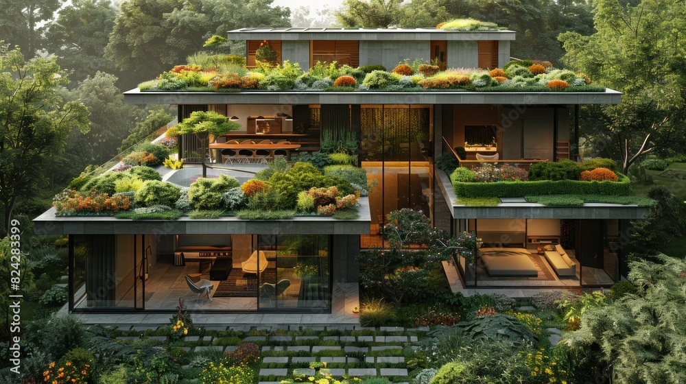 A building with green roof
