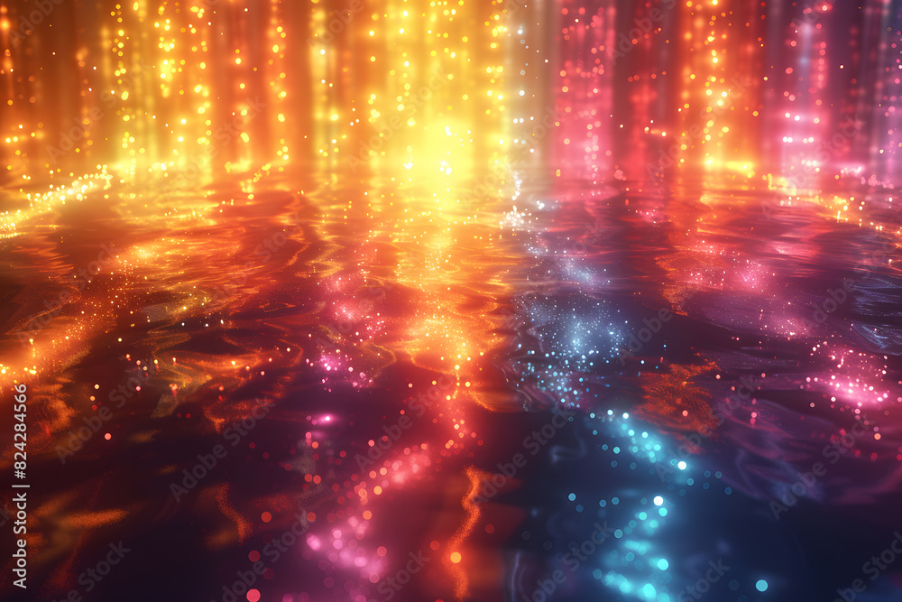 Fototapeta premium Big Bang colorful space galaxy fog cloud nebula. Universe science astronomy and stary night cosmos mockup background. Supernova concept wallpaper.