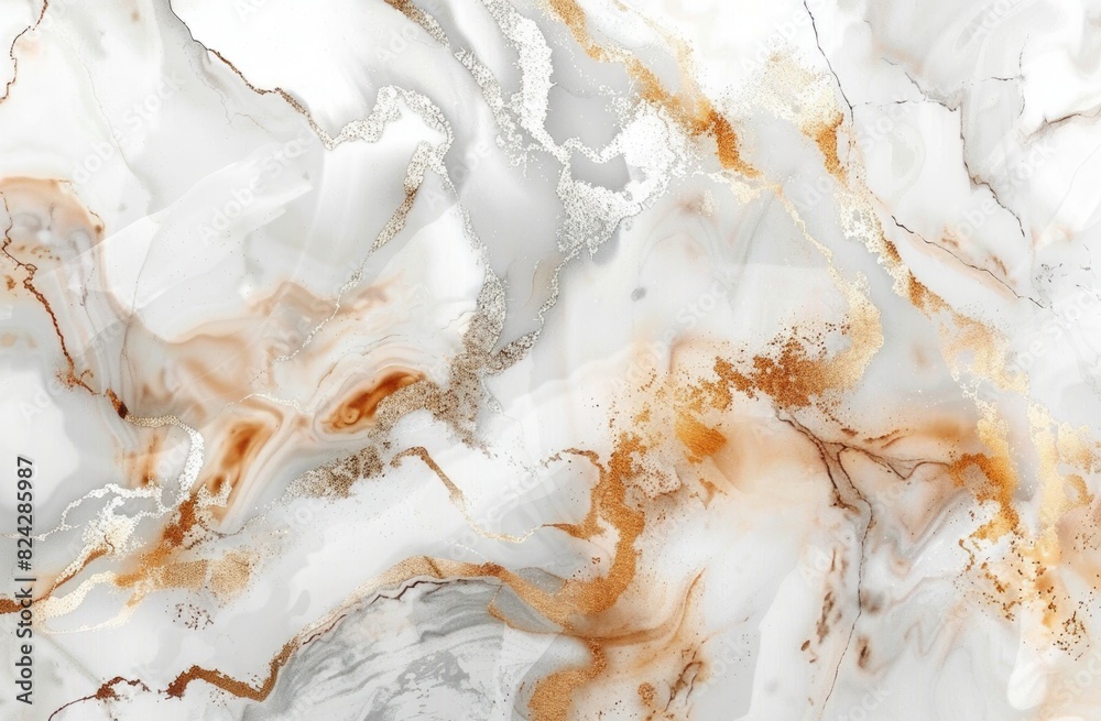 Light brown and beige streaks on a white marble background, perfect for contemporary home decor