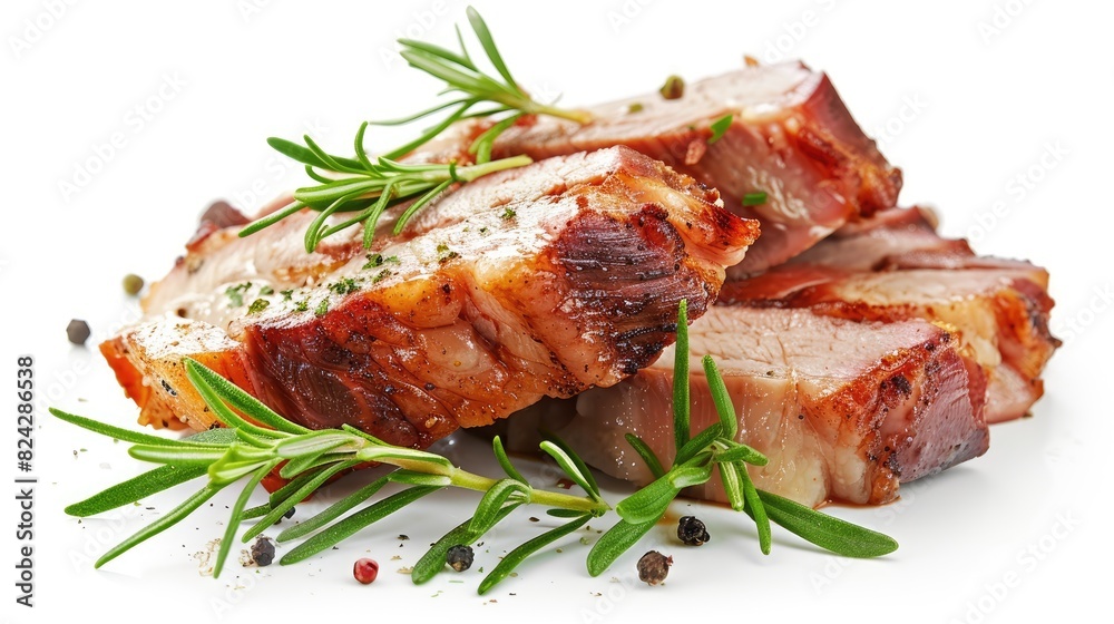 Pork piece on a white background Pork piece on a white background