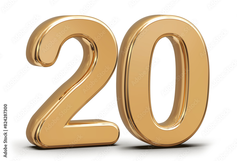 Golden 3d number 20 Golden 3d number 20