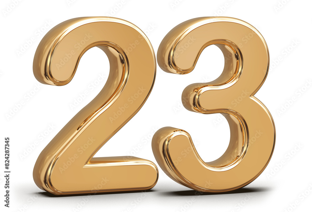 Golden 3d number 23 Golden 3d number 23