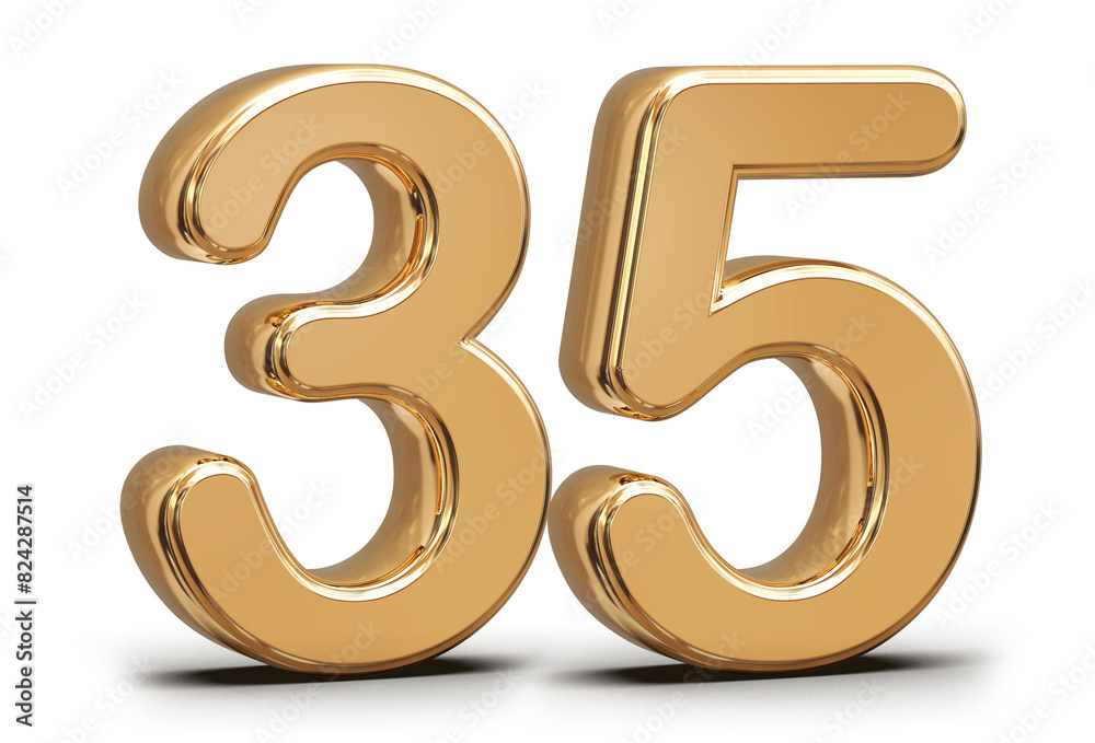 Golden 3d number 35 Golden 3d number 35