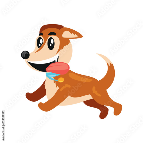 funny dog running cartoon