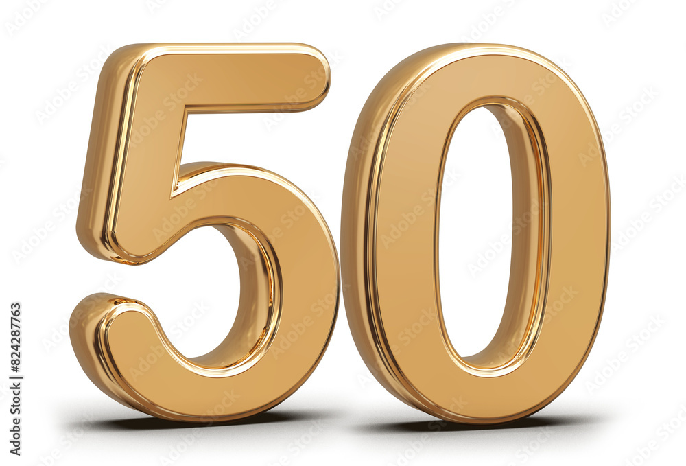 Golden 3d number 50 Golden 3d number 50