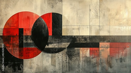 Geometric Suprematism Artwork Featuring Basic Forms and Pure Artistic Emotion photo