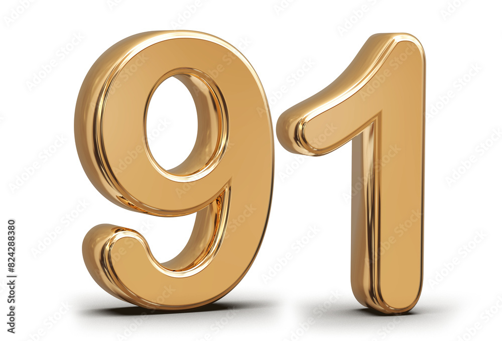 Golden 3d number 91