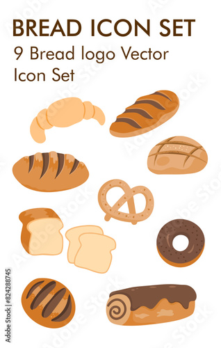 Bread logo vector icon set