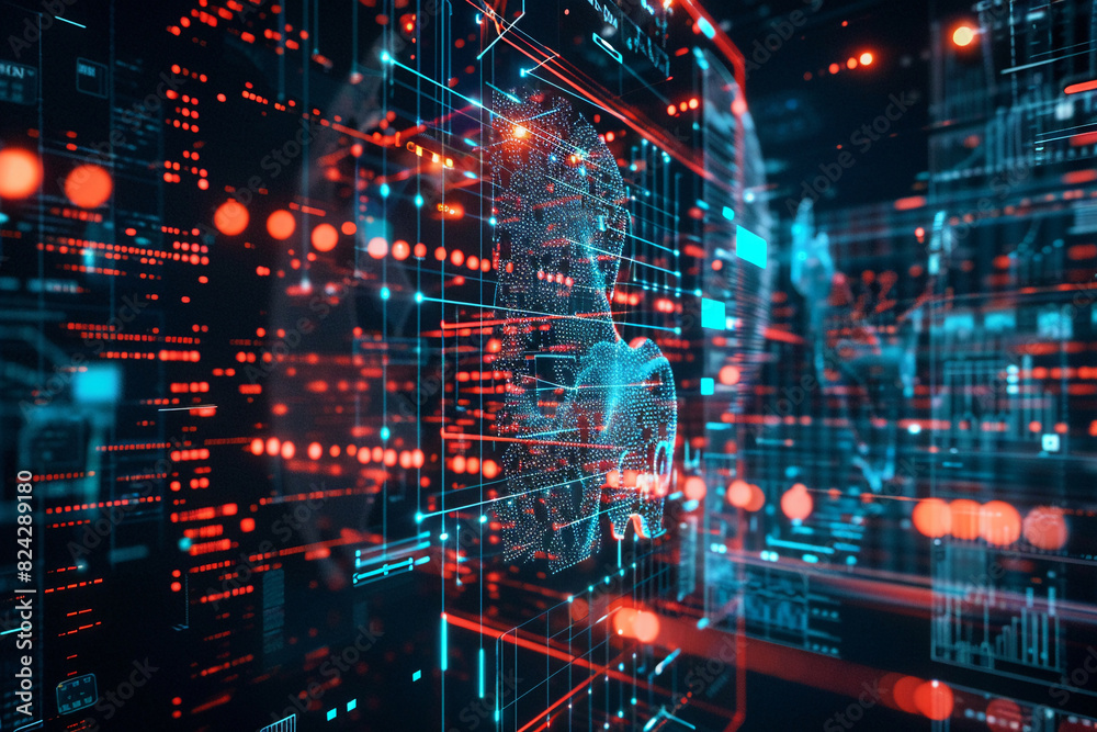Fototapeta premium generative ai overview for project managers fund invetment and data analysis.