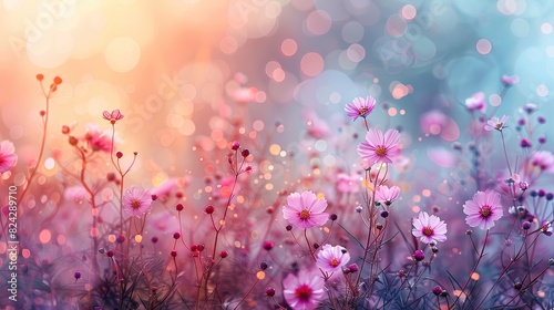 Magical Wildflowers in Dreamy Light with Soft Bokeh - Enchanting Nature and Floral Landscape
