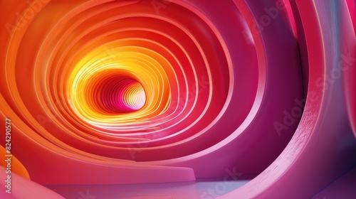 a 3D rendering of a rainbow tunnel background