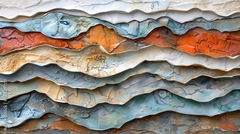 3D colorful waves made of different materials and colors abstract background 3D colorful waves made of different materials and colors abstract background