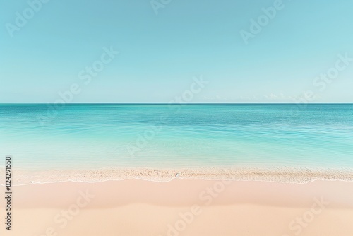 A serene gradient from sandy beige to coastal blue  reflecting the peaceful transition from a beach to the sea. 32k  full ultra hd  high resolution