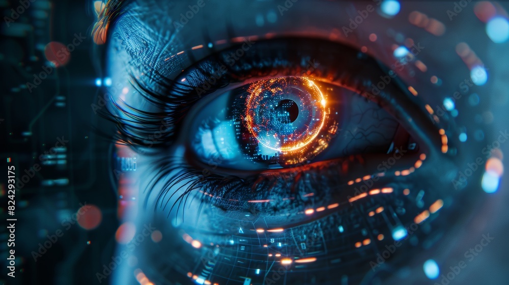Innovative AI efficiency, Business processes, Automation, Productivity, Futuristic eye