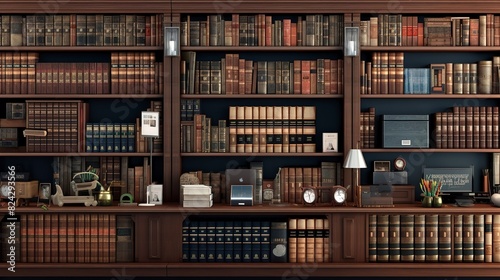 A photo of a well-organized legal reference section. photo