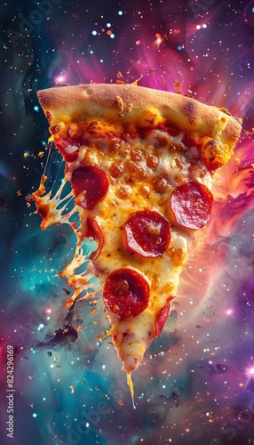 Cosmic Explosion of Cosmic Pepperoni Pizza in Astral Depths of the Universe