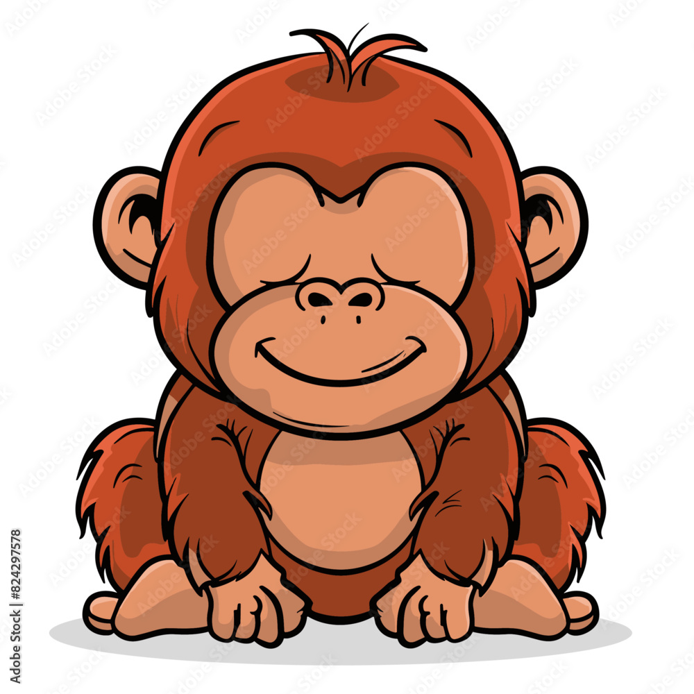 monkey, with its brown fur and lively pose monkey, with its brown fur and lively pose