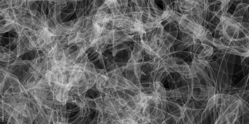 Abstract smoke black background. Smoke steam set on black and white ...