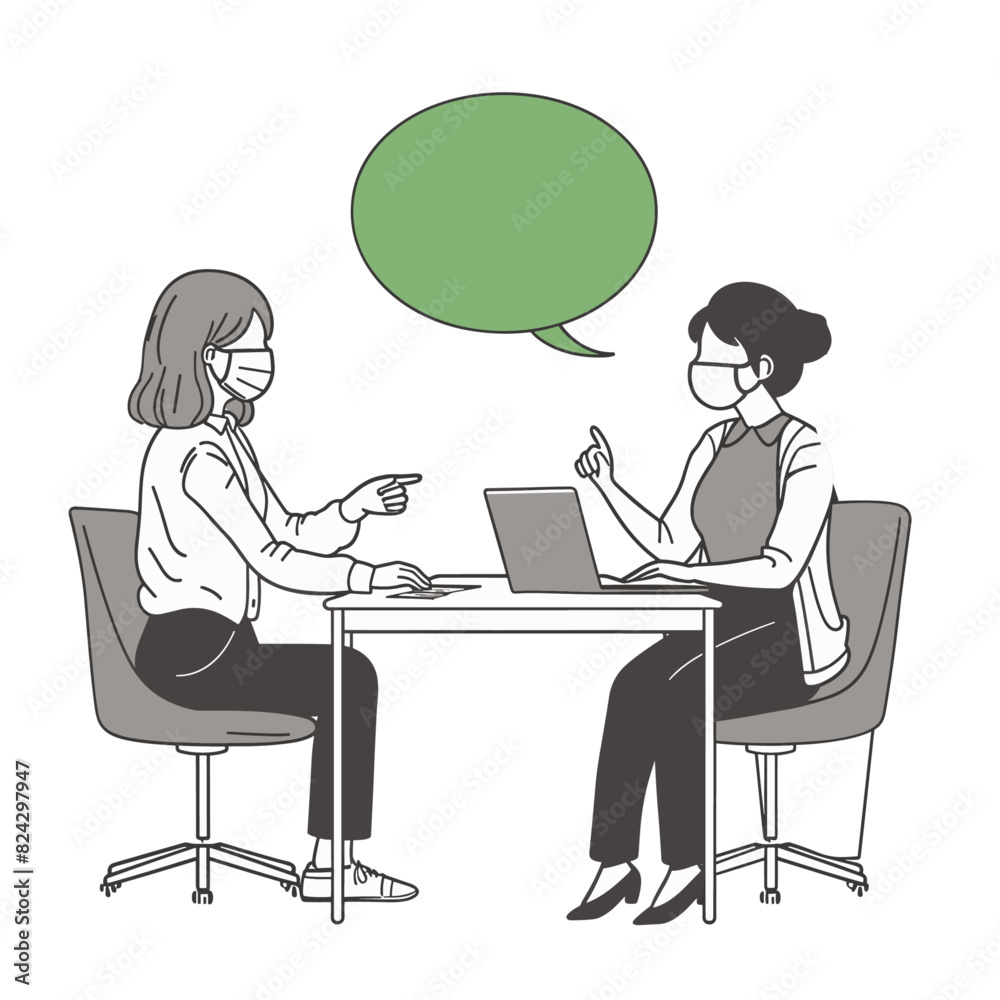 two individuals seated across from each other at a table in what appears to be a professional or office environment two individuals seated across from each other at a table in what appears to be a professional or office environment