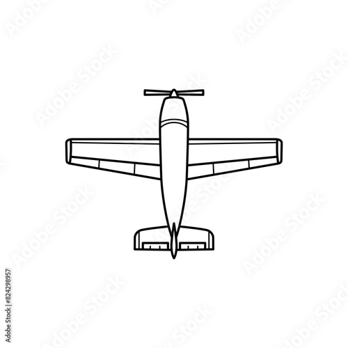 aeroplane line art icon vector