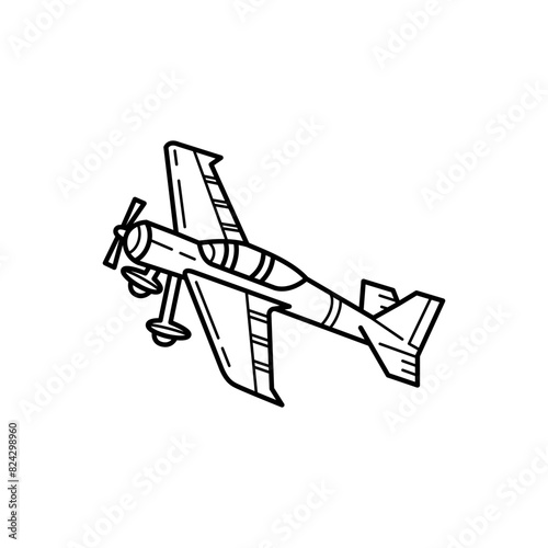 sport plane line art icon vector