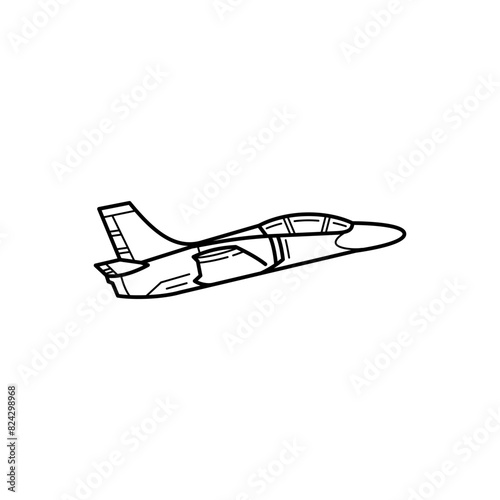 jet fighter line art icon vector