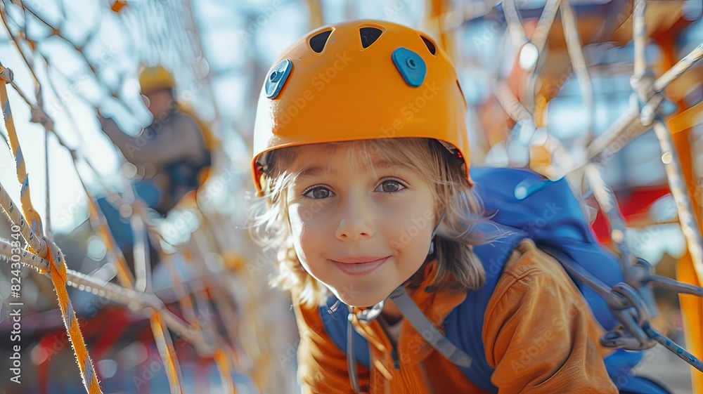 A young girl wearing a yellow helmet is smiling at the camera A young girl wearing a yellow helmet is smiling at the camera