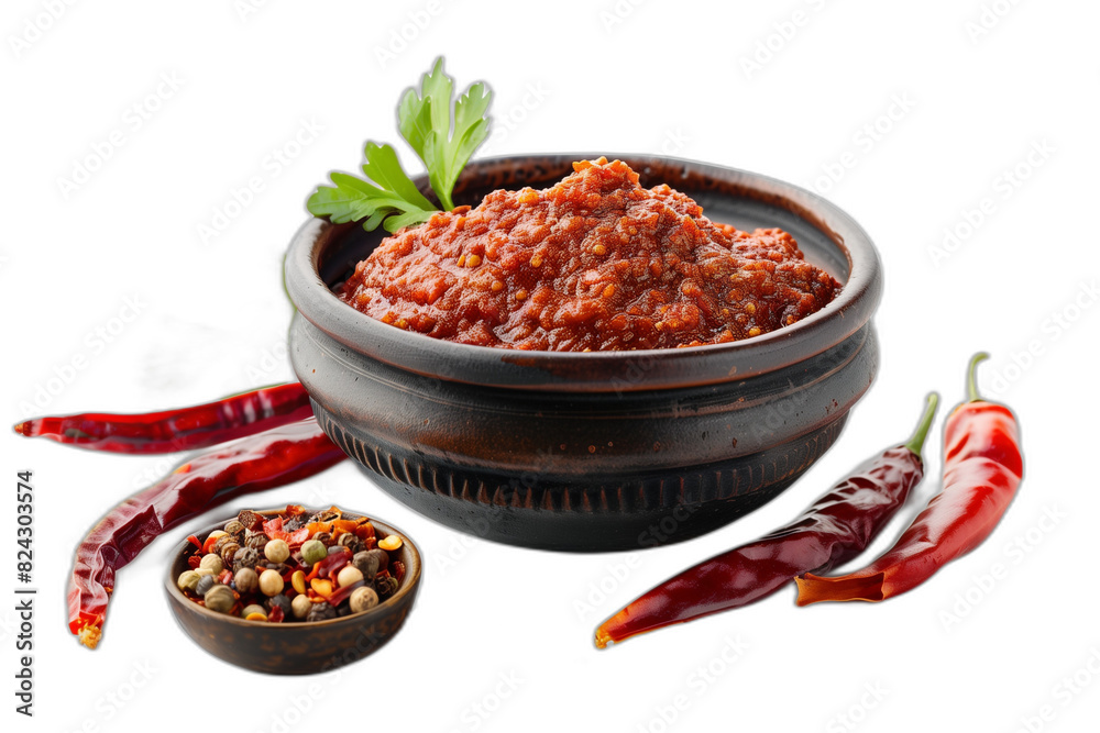 chilli sauce on transparent background, the concept of Food ingredients, spicy, cooking, organic, healthy chilli sauce on transparent background, the concept of Food ingredients, spicy, cooking, organic, healthy