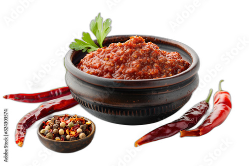 chilli sauce on transparent background, the concept of Food ingredients, spicy, cooking, organic, healthy