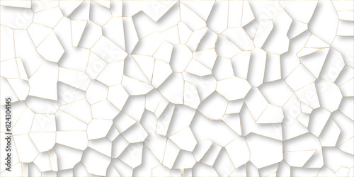 Abstract white paper cut shadows background realistic crumpled paper decoration textured with multi layers. Multicolor Broken Stained Glass with seamless triangle pattern, Broken Stained Glass.  photo