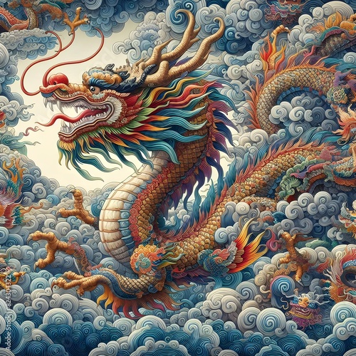 Wallpaper Mural Chinese dragon statue on the roof Torontodigital.ca