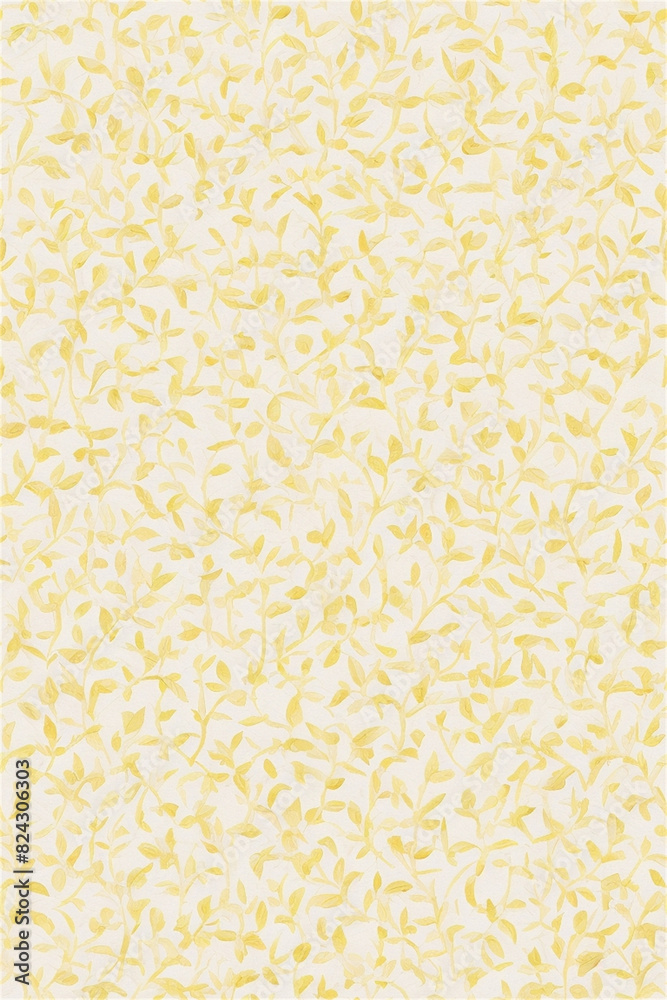 Subtle Yellow Floral Pattern with Soft Leafy Details Subtle Yellow Floral Pattern with Soft Leafy Details