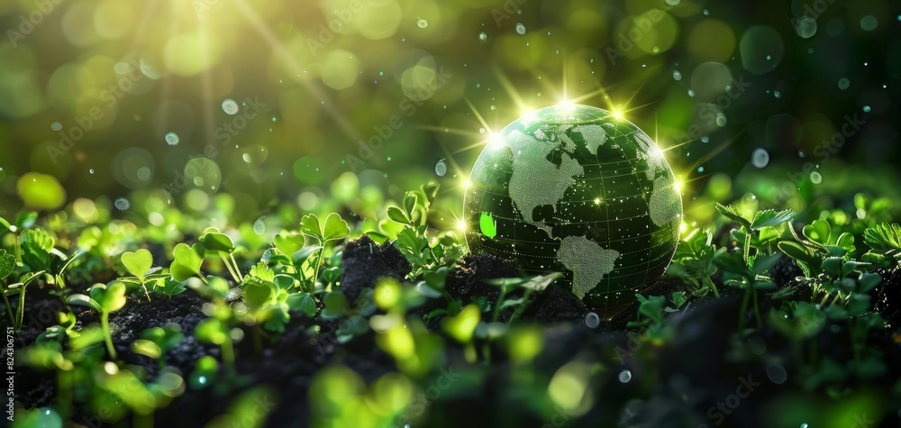 Green energy glow path, Sustainability lines, Ecofriendly technology, Environmental innovation, Green tech