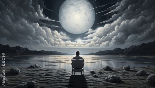 Moonlit Reverie Surreal Realism in Romantic Seascapes.