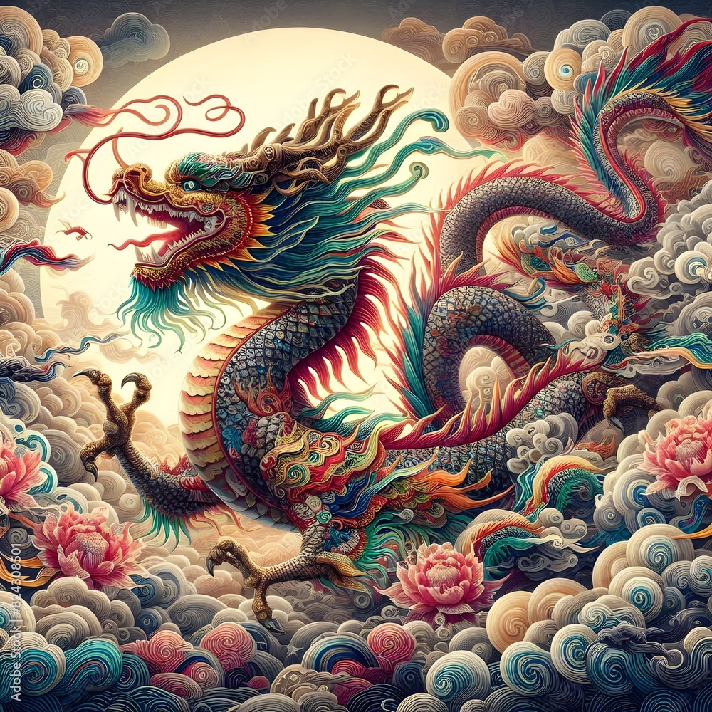 Chinese dragon statue art in temple Chinese dragon statue art in temple