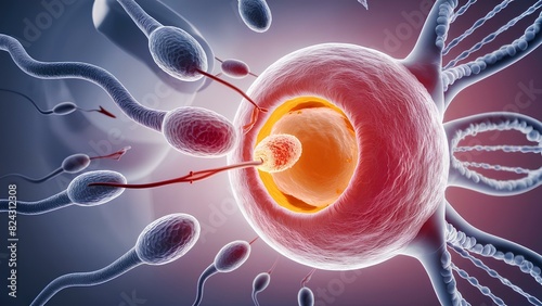 fertilization in the ovum 3d, realistic
