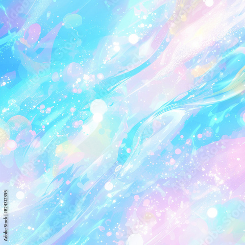 ピンクと水色のキラキラした光の背景　Generative AI