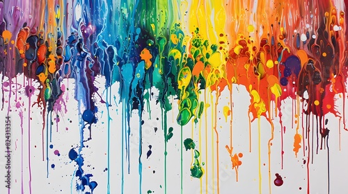 multi-colored paint drops splashing on an abstract background