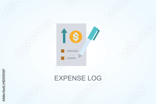 Expense Log Vector  Or Logo Sign Symbol Illustration