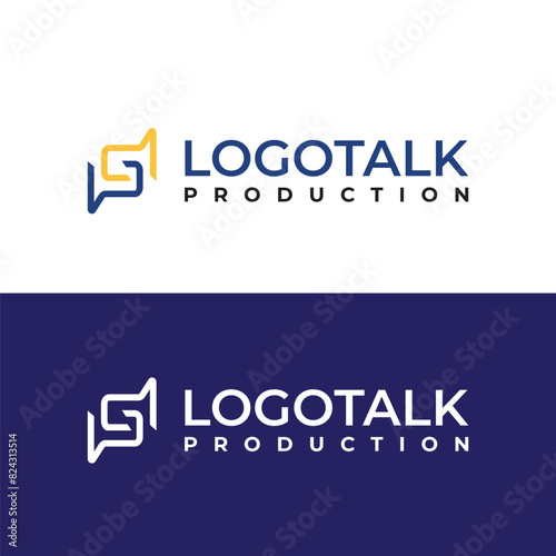 Creative logo with bubble talk icon vector eps 10